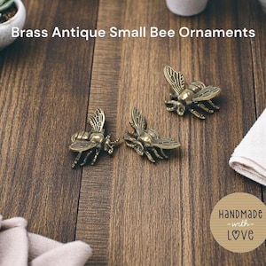 Antique Brass Bee Figurine | Solid Brass Tea Pet | Mini Copper Desk Ornament | Home Office Decor | Vintage Style Paperweight | Unique Gift