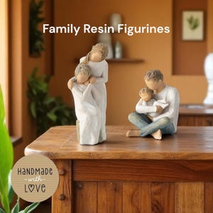Mother Child Figurine Gift | Handmade Family Sculpture | Mom Baby Statue | Mother&#39;s Day Memorial Keepsake | Willow Tree Style