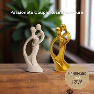 Handmade Love Sculpture • Couple Figurine • Romantic Wedding Decor • Valentine Gift • Anniversary Present • Resin Art Statue