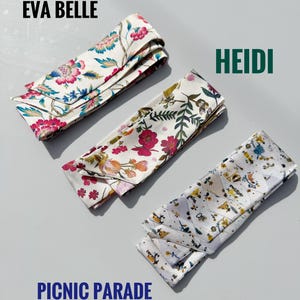 Handmade Liberty Silk Skinny Scarf: Floral Hair Ribbon, Neck Tie