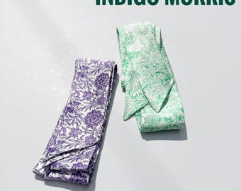 Handmade Liberty Print Silk Skinny Scarf: Hair Ribbon, Neck Tie