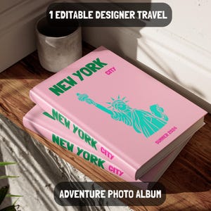 Plantilla para álbum de fotos de la ciudad de Nueva York: libro digital con portada, mapa y álbum de fotos personalizables