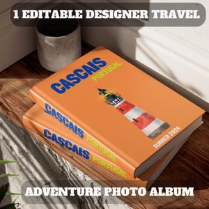 Cascais intemporel : modèle de livre photo numérique avec carte et album personnalisable - Parfait pour les souvenirs de voyage