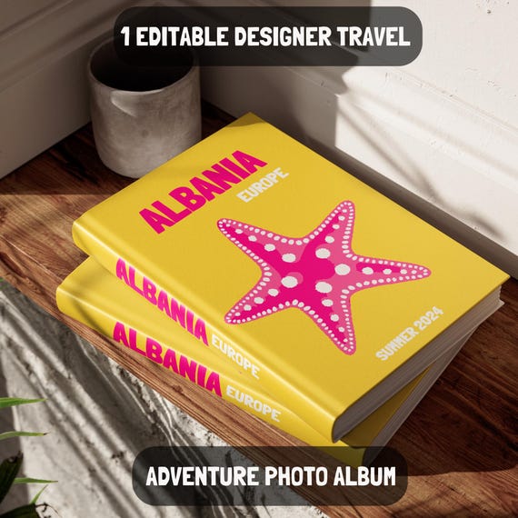 Albania Digital Photo Book Template With Map & Customizable Album