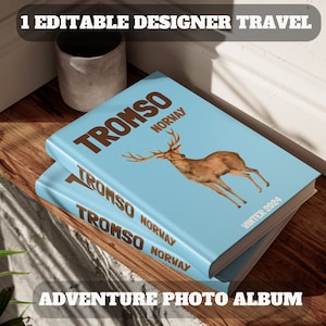 Tromsø Norvège Ensemble de livres numériques - Modèle d'album photo personnalisé, pochette et carte exclusive