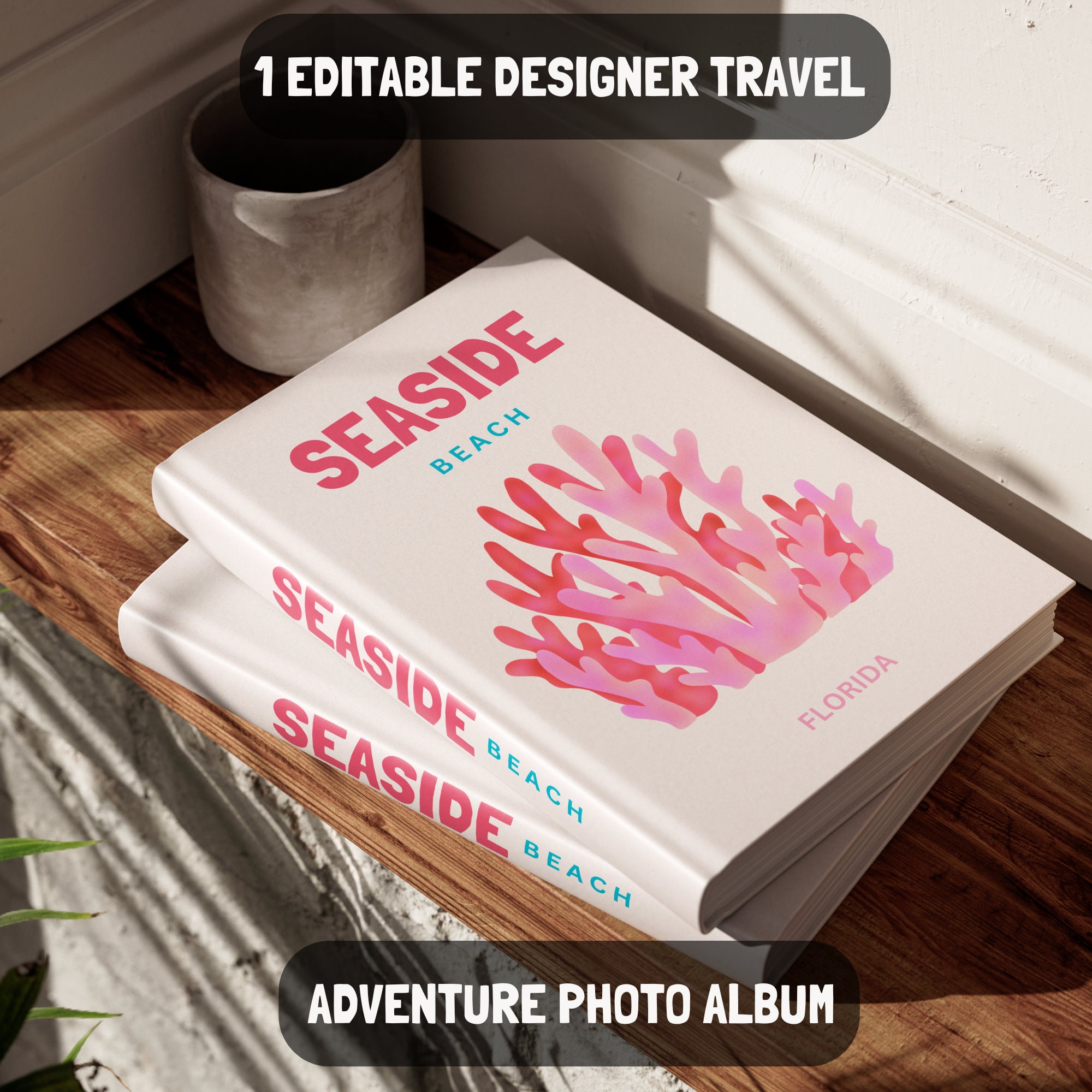 おしゃれ洋書Photo Book【BEACHES】今なら【ESCAPE】おまけ付 Seaside Beach Florida Digital Book Set With Photo Album Template