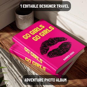 Go Girls デジタル フレンドシップ フォトブック - グループ メモリー ブック テンプレート (カバー セット + ボーナス アルバム) - DIY 独身記念品、即時ダウンロード