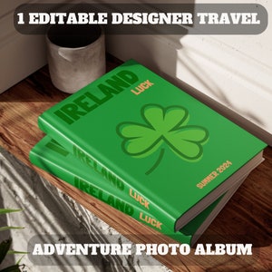 Mystical Ireland Travel Photo Album Digital Covers (Front, Side, Back) + Bonus Photo Album Template for Travel Memories