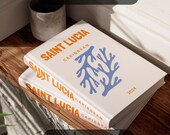 Saint Lucia Digital Photo Book Template – Customizable Covers, Map, and Album for Tropical Memories