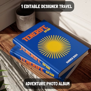 Digitales Fotoalbum „Teneriffa“ – atemberaubendes Cover, Rückseite und Karte – magische Fotoalbum-Vorlage für Ihre Erinnerungen