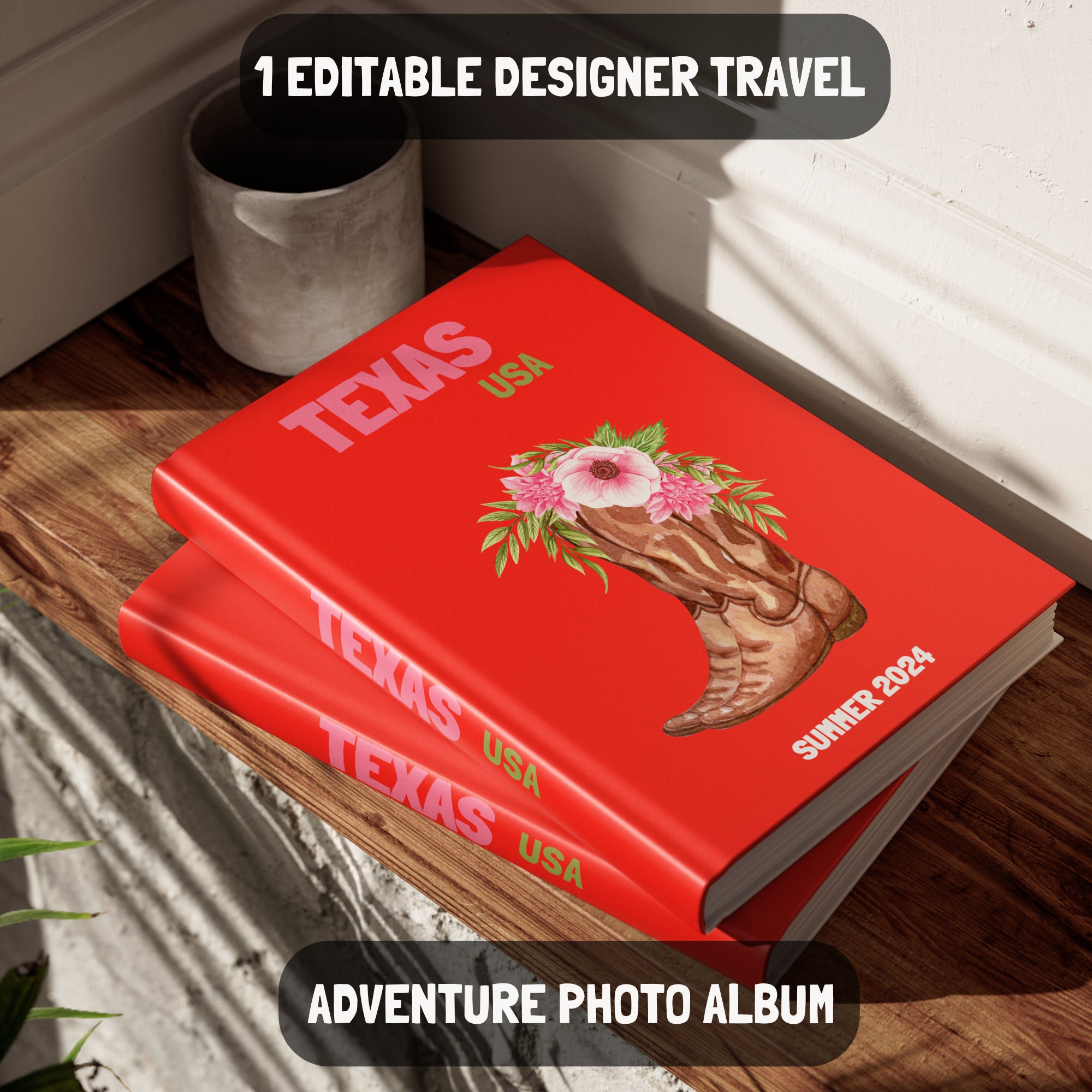 Texas Travel Digital Book & Map Travel Photo Album Books