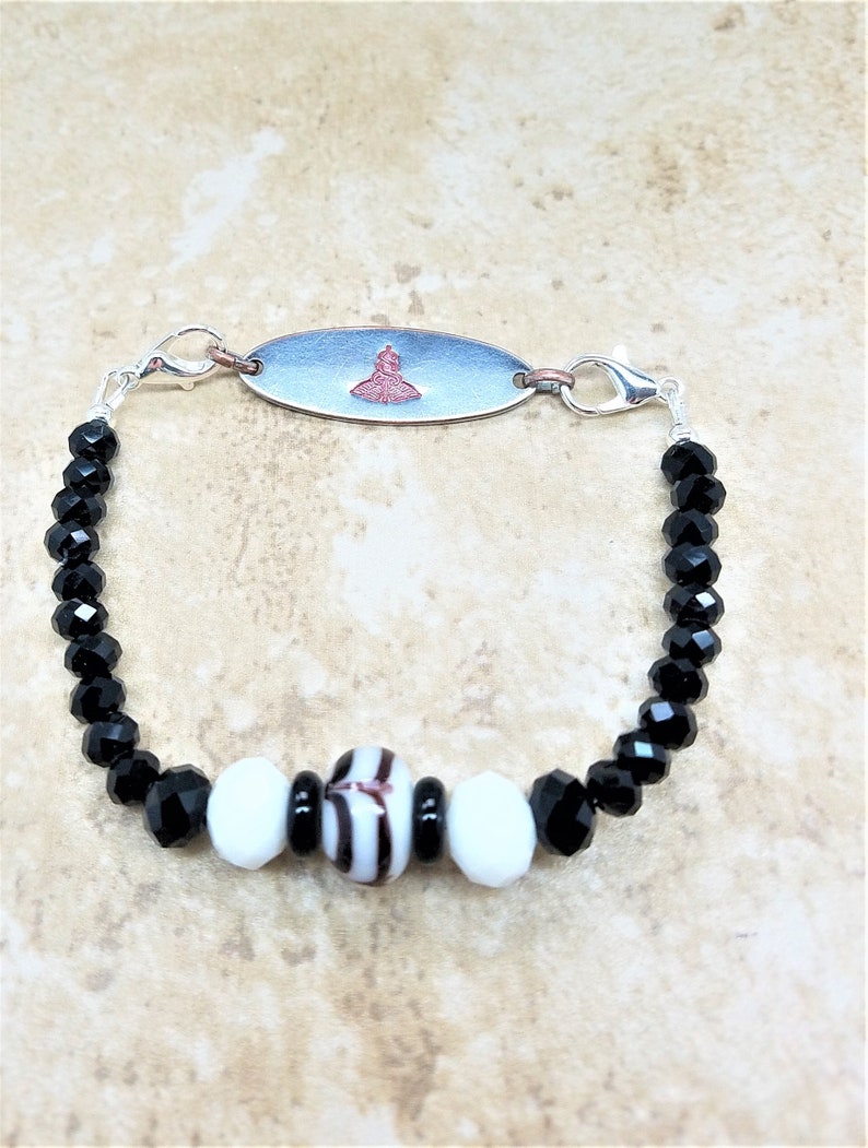 Medical ID Bracelet Medical Alert ID Tag Bracelet LAMPWORK Heart Beat Interchangeable Strand for Medical Tag or Plate