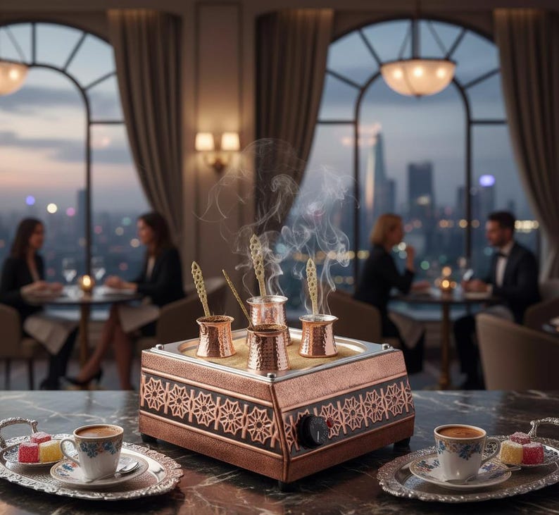 Electric Sand Coffee Maker: Arabic Turkish Coffee Machine with 3 Pots image 1