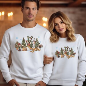 Minnie Mickey Merry Christmas Sweatshirt, Disney Christmas Sweatshirt, Christmas Mickey And Minnie Plaid Sweatshirt, Christmas Family Sweat