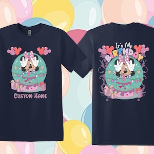 Custom Disney Birthday Girl Shirt, Mickey Minnie Shirt, Disney Birthday Boy Tees, Disney Birthday Family Vacation Shirt, Disneyland Birthday