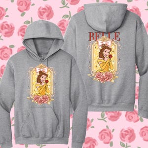 Coquette Bow Disney Belle Princess Hoodie, Beauty and The Beast Hoodie, Princess Hoodie, Disney Princess Hoodie, Magical Kingdom Hoodie