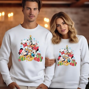 Vintage Mickey And Friends Christmas Sweatshirt, Disney Christmas Lights Sweatshirt, Mickey Very Merry Christmas Tee, WDW Disneyland Xmas