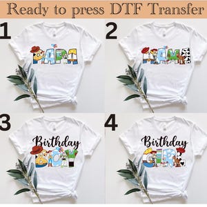 Toy Story Dad Toy Story Mom DTF Transfer, Dad Mom Disney Birthday dtf, Family Toy Story Matching Birthday,Dad Mom, Couple DTF,DTF Transfers