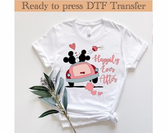 Disney Mickey and Minnie Valentine's Day DTF Transfer, Disney Valentine's Day DTF, Disney Mickey and Minnie Ready to Press ,Disney Valentine