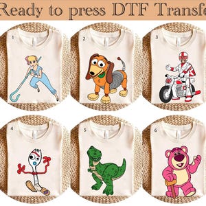 Disney Characters Shirt, Disney Toy Story Disney Matching DTF transfer, Buzz Woody Jessie Slinky Aliens Rex, Disney Mickey and Friends Group