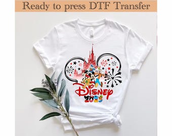 Transferencia DTF de Disney Family Vacation 2025, lista para imprimir