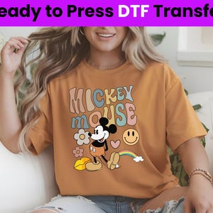 Mickey Mouse DTF Print Transfer, Mickey Mouse Ready to Press, Disneyworld DTF Transfer, Disneyland Ready to Press, Mickey DTF Transfers