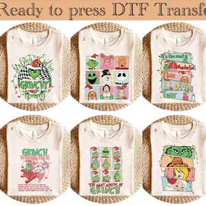 Retro Grinc Squad DTF Transfer, Christmas Ready to Press Transfers for Apparel, Merry Christmas Sweetshirt, Xmas Vibes Heat Press Transfer