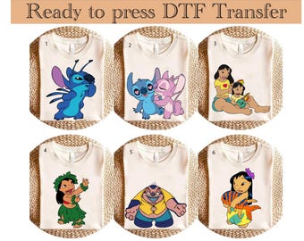 Transferencia DTF Stitch Ohana, lista para imprimir