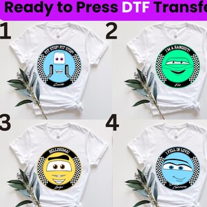 Disney Cars Character DTF Print Transfer, Disney Cars Radiator Springs DTF Transfer, Disney Cars Land DTF, Disney Cars Birthday Party Shirt