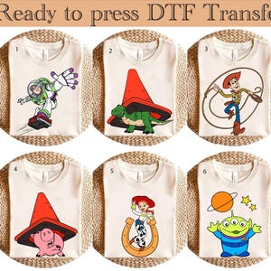 Toy Story Character DTF Transfer,Trending Designs DTF, Toy Story Heat Press, Toy Story Tee,Ready for Press, Bulk Dtf Transfer, Gang Sheet
