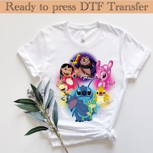 lilo and stitch DTF clipart, watercolor background, stitch DTF, lilo Shirt, cute stitch, Best friends, instant download,Ready to Press,