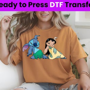 Lilo and Stitch DTF Print Transfer, Disney Aloha Means Family Stitch DTF Transfer,Funny Stitch Ready To Press,Family Disney StitchLilo and