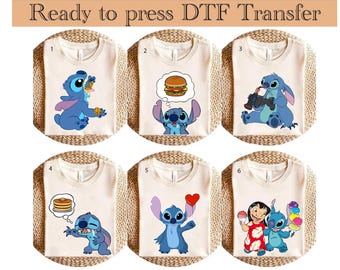 Disney Stitch And Angel DTF Transfer, Disney Stitch Ready to Press, Disney Angel DTF, Disney Stitch And Angel Shirt, Stitch Angel Couple dtf