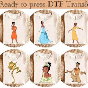 Disney Princess Tiana DTF Transfer, Disney Princess DTF, Princess And The Frog DTF, Disney Princess Shirt, Princess Birthday Girl Shirt
