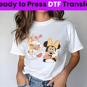 Minnie Vacay Ready DTF Print Transfer,Disney Minnie DTF  Transfer,Disney Silhouette Ready to Press,Disney Sketch Heat Transfer,Disneyland
