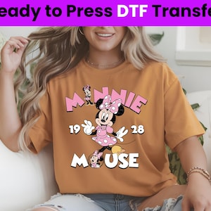 Transferencia de impresión DTF de Minnie Mouse, Transferencia DTF de Minnie Mouse, Transferencias Disney, Listo para imprimir, Transferencias DTF, Regalos Disney, Impresión de alta calidad