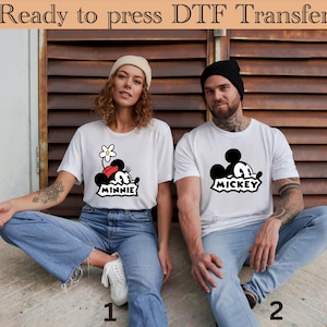 Disney Mickey And Minnie Dtf TransferDisney Characters Ready to Press,Disney mickey DTF Transfer,Minnie Ready To Press,Disneyland Mickey DTF