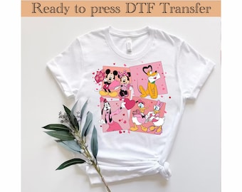 Mickey Minnie Valentine DTF Transfer, Disney Couple Valentine dtf print, Cute Love Mickey Minnie Ready to Press, Matching Couple Valentine