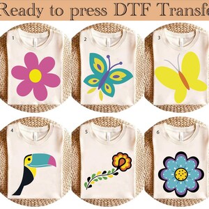 Vintage gepresste Blumen DTF Transfer Comfort Farben Boho Cottagecore DTF, botanisches Blumen-T-Stück Wildblumen DTF Fairycore Geschenk, Gartenliebhaber