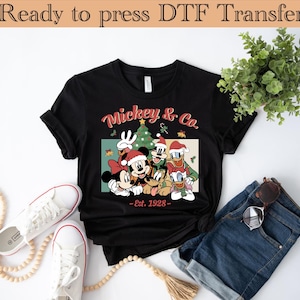 Disney gift christmas,dtf,Disney Mickey Mouse Christmas DTF Transfer, Ready to Press, Personalized DTF Transfers, Heat Press DTF Transfer