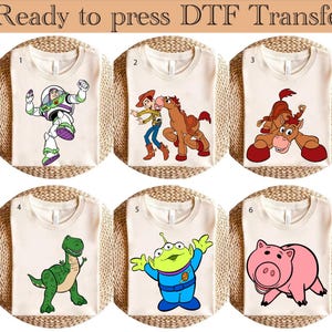 Disney Toy Story DTF Transfer, Pixar Day Ready to Press,Disney Woody Jessie Buzz Lightyear, Disneyland Family Vacation DTF,Walt Disney World