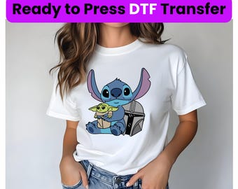Transferencia de impresión Stitch Star Wars DTF, lista para imprimir