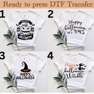 Halloween DTF Print Transfer, Witch Hat & Spooky Design dtf Transfer,Halloween Tees, Family Matching Halloween DTF Halloween Party Outfit