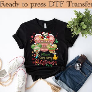 Vintage Disney Christmas Tree DTF, Mickey And Friends Christmas DTF, Vintage Disney , Disney Matching Christmas Tee, gift,Ready to Press