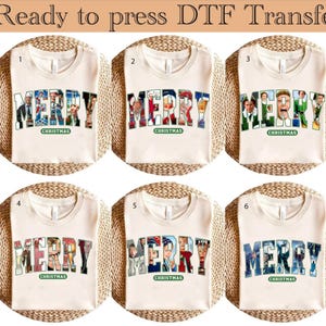 Merry Christmas DTF Transfers, Custom DTF Transfer, Heat Transfers, DTF Transfer Ready To Press,Retro Christmas dtf