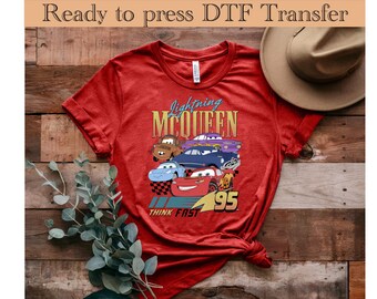 Transferencia Lightning McQueen DTF, juego familiar de Disney Cars