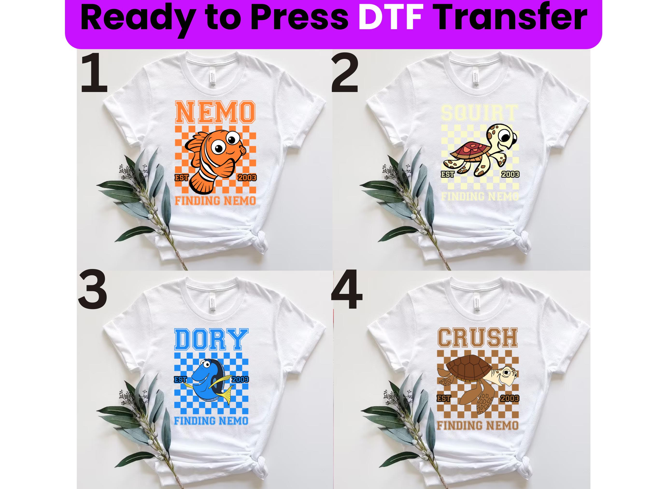 Finding Nemo Family DTF Print Transfer,Finding Nemo DTF Transfer,Finding Nemo Heat Ready to Press,Finding Dory Dtf,Disney,Nemo And dtf