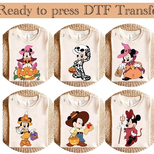 Disney Mickey and Friends Characters Halloween DTF Print Transfer,Trick or Treat DTF Transfer,Mickey And Friends Fall DTF,Mickey Halloween