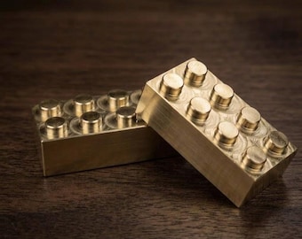 Brass Building Brick: CNC Machined Metal Collector's Item