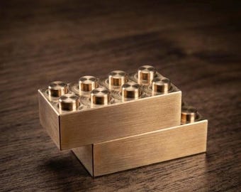 Brass Metal Building Brick: CNC Machined Collector's Gift
